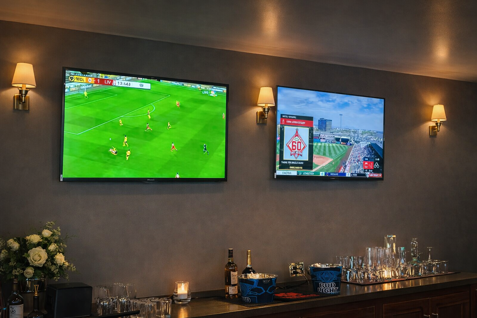 Sports bar with live games on display - Trident-AV